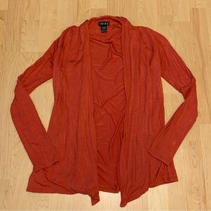 Women’s Size Small Orange Pink Open Front Cardigan Long Sleeve Shirt